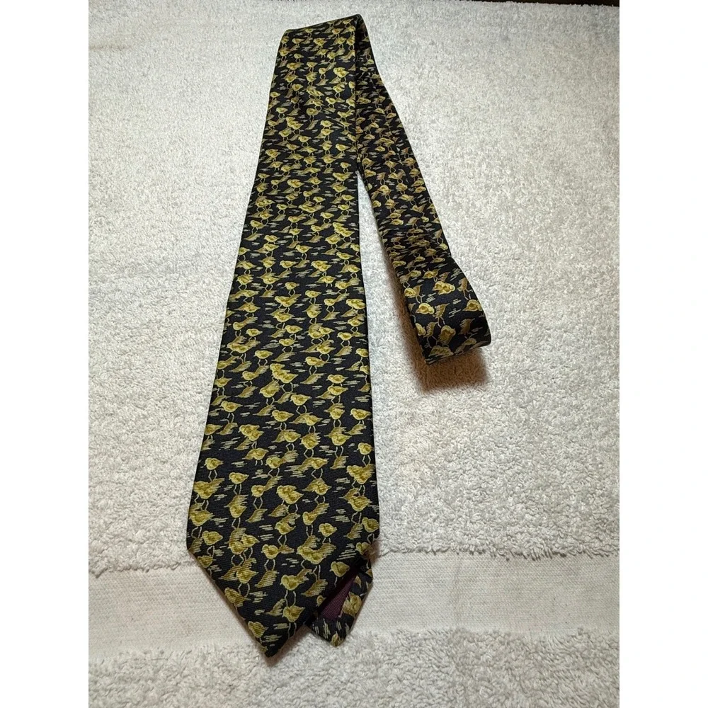 Schreter National Audubon Society Silk Tie Summer Shorebirds Navy Gold Italy USA